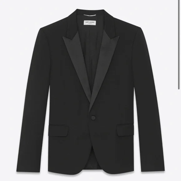 【関税＆送料込み】Saint Laurent Grain De Poudre Tuxedo Jac tuxedo jacket in GRAIN DE POUDRE | Saint Laurent | YSL CH